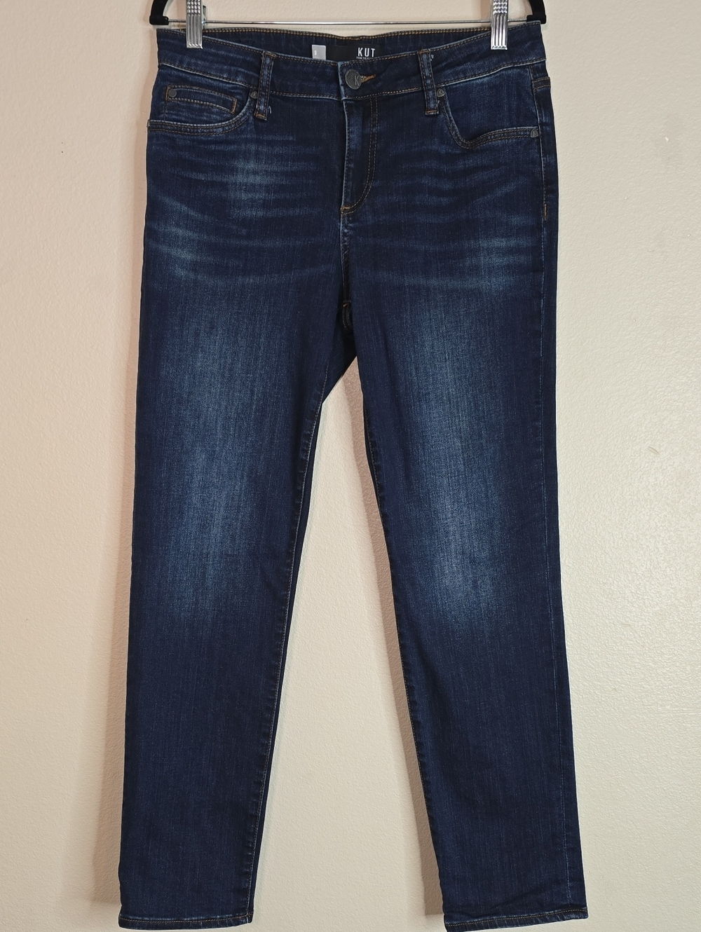 KUT From the Kloth  Catherine Boyfrined Dark Blue Straight Leg Jeans Size 8